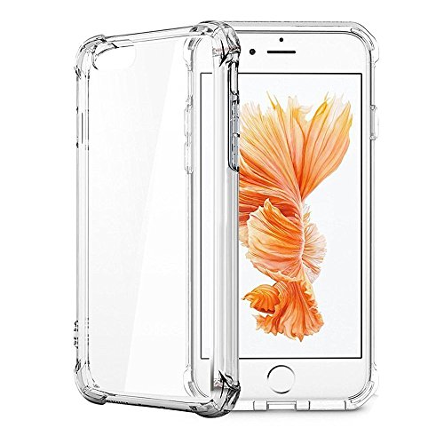 [2 Pack Screen Protector] iPhone 8 Plus / 7 Plus Case, MaxTeck Shock Absorption Transparent Rubber Case [Clear Grip] Slim Flexible TPU Bumper Cover with 2 Screen Protector for Apple iPhone 8 Plus / 7 Plus 5.5