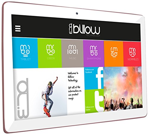 Billow Technology X103P - Tablet de 10 1   WiFi   3G  Quad Core  1 GB de RAM  16 GB de memoria interna  Android 7 0  color rosa cuarzo