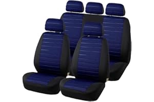 Aodelai Universal Car Seat Covers Full Set Cloth Auto Seat Covers Set for Most Sedans, Vans, SUVs, Trucks, Car Seat Protector Front and Rear Back Seat Covers kit,Blue