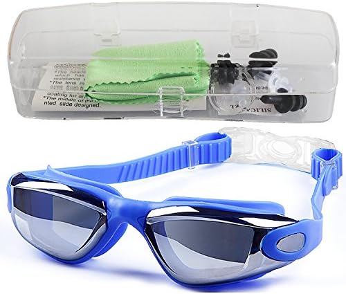 Kingseye Anti-Fog 100UV Swimming Goggles with Protective Case , Nose Clip , Ear Plugs for Adult Children Men Women And Kids.