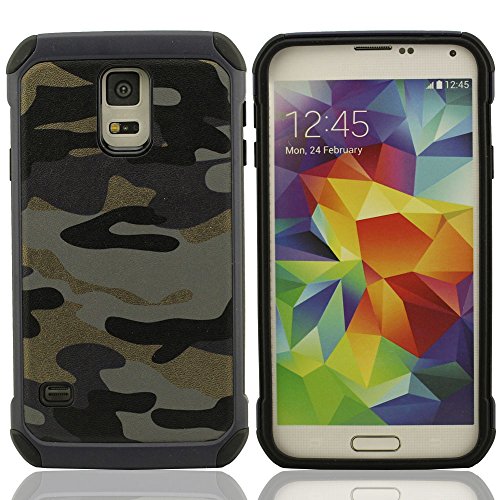 Samsung Galaxy S5 i9600 Funda Carcasa Color de Camuflaje  Samsung Galaxy S5 i9600 Case Cover  Duro Plastico Anti-colisi  n anti-ara  azos anti-polvo Doble capa Dise  o