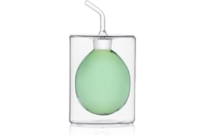 Ichendorf Milano Aceitera de dos paredes verde | Colección Cilindro Doble Pared | 15 cl | Vidrio borosilicato | Hecho a mano