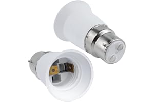 CALDARAX B22 vers E27 Adaptateur de Douille, B22 Baïonnette vers Vis Convertisseur de Douille, 0-250V, pour Ampoule E27, Ampoules LED, Ampoules à Incandescence, Lampes Halogènes, Lampes CFL, Lot de 2