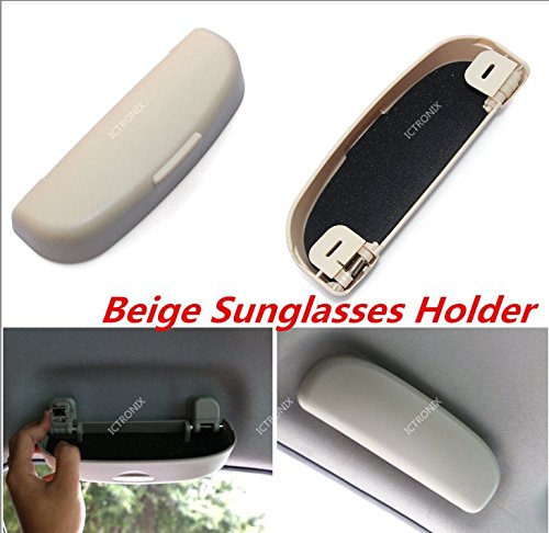 Preisvergleich Produktbild ICTRONIX Beige Sonnenbrillenhalter Ersatzteile Brillenfach Ablage Brillenetui Käfig Aufbewahrungsbox für VW Volkswagen Audi Mercedes-Benz BMW Opel Mazda Peugeot Citroen Universal
