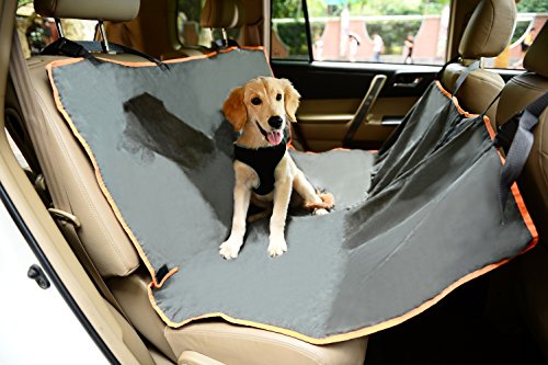 Preisvergleich Produktbild Faltbare Auto Haustier Rücksitz Schutzhülle Hängematte Für Hund, Dunkelgrau und Orange 56 "L x 56" W