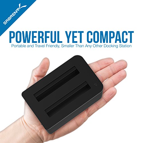 Sabrent USB 3.0 zu SSD / 2.5″ SATA Dual Bay Festplatten Docking Station für SSD / 2.5″ HDD mit Festplatten -Kopierer / Kloner Funktion [unterstützt UASP, Unterstützt – 6 TB+] (DS-2SSD) - 2