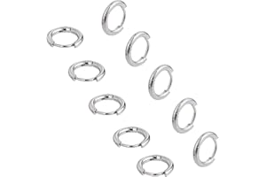 UNICRAFTALE Pendientes de Aro Pulidos A Mano 10 par de Pendientes de Aro Hipoalergénicos de Acero Inoxidable de 12 mm Pasadores de 0.7 mm Color de Acero Inoxidable Componentes de Alambre