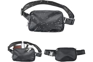 Kleemeiero Sac Banane pour Femme Sacoche Banane Ville Sac à la Taille Ceinture de Course Noir Sac Ville pour Festivals Unisexe à la Mode Ceinture Réglable pour Voyage Mini Sac de Ceinture pour Voyage