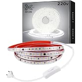 Burul Sb-6508 LED Şerit, Beyaz ve G&uuml;n Işığı Şerit Led Işık 120 Led, Silikonlu 10 Cm Kesilebilir, A&ccedil; Kapat Butonlu Fişli, Tak 