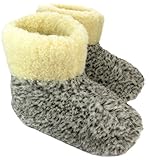 winterstiefel damen sale Sohle: Kuschelig warme Woll-Hüttenschuhe mit rutschfester flexibler ABS-Sohle für einen sicheren Stand
