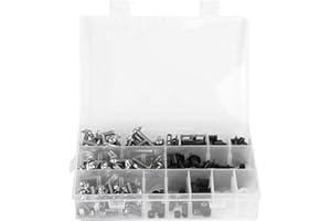 Tomotato 223 Pièces Kit de Boulons de Carénage Moto Universel, Fixations de Vis M5 M6 en Aluminium avec Rondelles et Clips pour Réparation de Carrosserie de Moto Sportive(Argent)