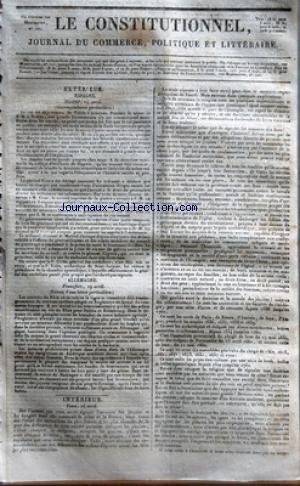 Download CONSTITUTIONNEL (LE) [No 115] du 25/04/1825 - ESPAGNE - LE ROI EST DEJA REVENU DE TOLEDE A ARANJUEZ - LES JESUITES FONT DE GRANDS PROGRES CHEZ NOUS - LE GENERAL CRUZ A ETE DECLARE INNOCENT - LE TRIBUNAL CRIMINEL DE MADRID - AFFAIRE DU GENERAL COPONS ET DES AUTRES MEMBRES DU CONSEIL DE GUERRE QUI A CONDAMNE A LA PEINE DE MORT LE LIEUTENANT GOIFFIEU - ON ASSURE QUE LE P. CIRILLE - GENERAL DES CORDELIERS - S'EST MIS EN ROUTE ET QUE LE P. VELEZ - ARCHEVEQUE DE SAINT-JACQUES LUI CEDERA LA PRESIDENCE