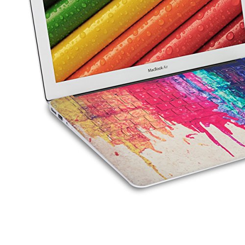 kwmobile Tastatur Aufkleber QWERTZ für Apple MacBook Air 13″ (Modelle ab Mitte 2011) mit Regenbogen laufende Farbe Design in Mehrfarbig Rot Beige Tastaturschutz Folie Sticker Skin - 5