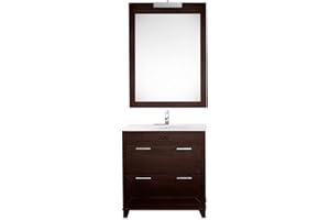 ARTEMA MOBILIARIO Mueble de baño con Lavabo y Espejo. Gama Luxury - Color Wengué (80x85x45 - Espejo Luxury)