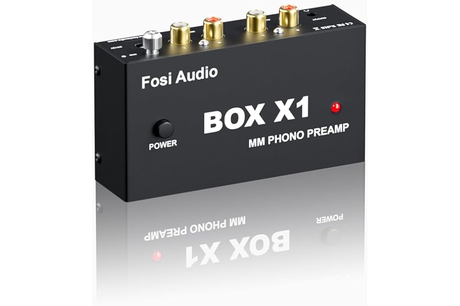 Fosi Audio BOX X1 Phono Preamp for MM Turntables with 3.5MM Headphone and RCA Output, Mini Phono Preamplifier with Power Switch for Phonograph/Record Player, DC 12V Power Adapter Included