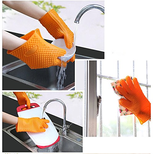 Omiki Silikon Handschuhe Fleisch Klauen Hitzebeständige Grillen Ofen Handschuhe Handschuhe Set BBQ Kochen Handschuhe mit Fleisch Shredder - 4