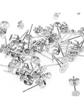 25X Paar 11x4mm Ohrstecker Versilbert Rohling Ohrschmuck