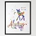 Dignovel Studios A4 Harry Potter Always watercolour illustration Art Print Harry Potter Poster Friendship Quote Nursery decor Kids Art Wedding Birthday Gift N335-Unframed