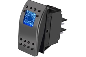 mxuteuk 12V 20 Amp impermeabile LED blu interruttore a bilanciere marino on/off RK1-06-BU