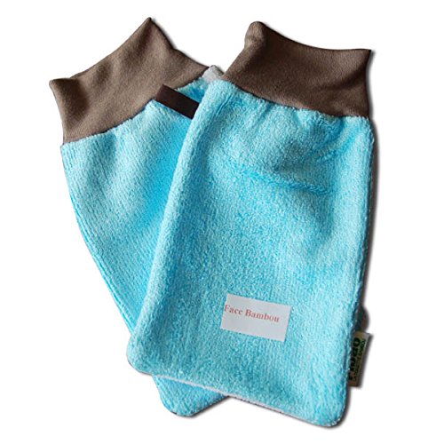 FIBAO Pack de 2 Gants Démaquillants Peaux Normales à Acnéiques Taille M Lagon