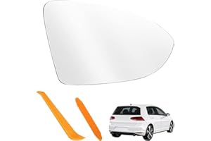‎BOUGPENG Spiegelglas Ersatz für Golf 7 Beheizbar Ersatzspiegelglas Beifahrerseite Konvex Außenspiegel Asphärisch Außenspiegel Verstellbar Rückspiegelglas ABS-Seitenspiegelglas(Rechts) OEM:V-W (5G0857521/2)