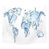 Creativa Agua especialmente diseñados Mapa del Mundo pared tapiz Alfombras...