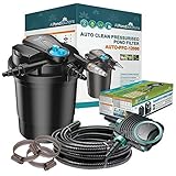 Kit de filtration pour bassin koi avec filtre sous pression auto-nettoyant et stérilisateur UV AUTO-PFC-12000 Kit