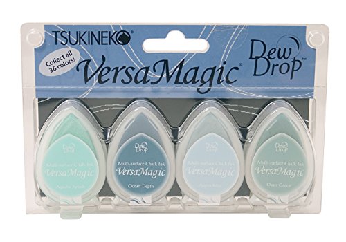 Tsukineko VGD100-005 Seashore VersaMagic Stempelkissen-Set, 4-teilig, Synthetic Material, mehrfarbig, 14.3 x 9.2 x 2.4 cm