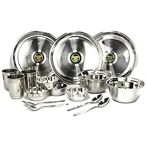 Everwel 18 Pcs Mirror Finish Stainless Steel Dinner Set
