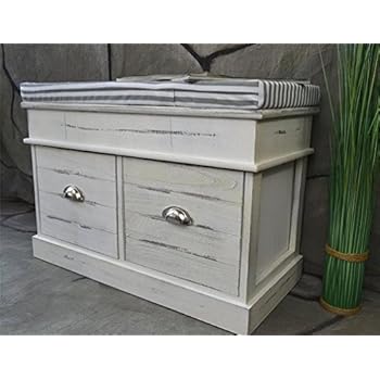 CLP Holz-Bank FELM | Gepolsterte Sitzbank mit Stauraum | Platzsparende