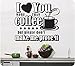 Produktbild wandaufkleber 3d schlafzimmer Wall Sticker Quotes 24" I Love You More Than Coffee But Please Don'T Make Me Prove It Kitchen Funny Humor Saying Cafe Wall Decal Sticker Art Mural Home Decor Quote