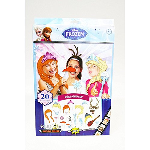 Disney Frozen Anna Elsa Olaf und co. Partyfun und Partygag / Selfie / Photo Verkleidungs Kit / Frisuren am Stab mit Zubehör - 3