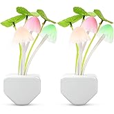 GLUN Magic 3D LED Night Lamp with Plug Smart Sensor auto On/Off and Color Change Mushroom Flowers Beautiful Illumination Home