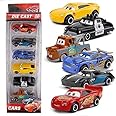 Bestonl Pack of 6 Small Mini Metal Racing Cars Suitable for Children 3 4 5 6 Years Old, Movie Vehicle Racing Cars for Kids Push and Go - Multicolor