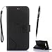 Produktbild Samsung Galaxy A5 ( 2015 ) Hülle, Samsung Galaxy A5 ( 2015 ) Schutzhülle, Alfort 3 in 1 Lederhülle Fashion Design Premium PU Leder Hohe Qualität Tasche Case Cover Kasten Abdeckung Wallet für Samsung Galaxy A5 ( 2015 ) 5.0" Smartphone Funktion Standfunktion Unterstützte Telefone und Magnetverschluss mit Schmetterling ( Schwarz ) + Alfort Schwarz Stylus Pen