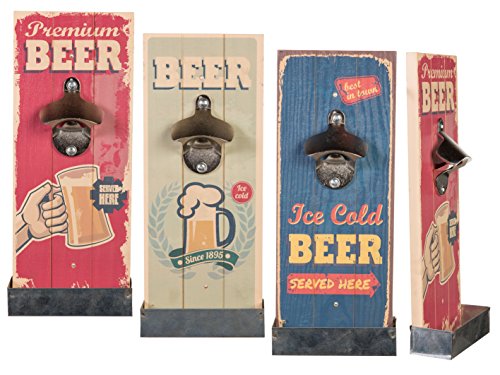 Bada Bing Flaschenöffner für die Wand Retro Vintage Bier Motiv Geschenk Holz 4988