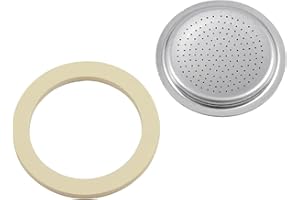 Bialetti Ricambi, Includes 1 Gasket and 1 Plate, Compatible with Moka Express 2 Cups and Moka Induction