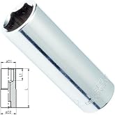 Izeltaş 1107064013 1/4" Altı K&ouml;şe Derin Lokma Anahtar, Krom, 13 Mm