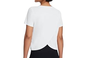 Weardear Damska koszulka sportowa z krótkim rękawem, UPF 50+, ochrona przed słońcem, szybkoschnąca, okrągły dekolt, koszulka funkcyjna, fitness, top do jogi