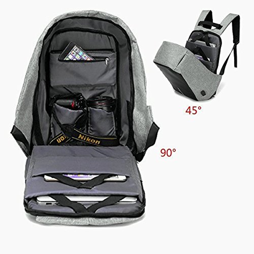 JUDIAO Business Laptop Rucksack mit USB-Ladeanschluss  Diebstahlsicherer Gro  er Kapazit  t Reise Rucksack Schule Schultasche f  r Notebook Computer  