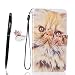 Produktbild Huawei Y5 2 Hülle, Huawei Y5 2 Schutzhülle Leder Hülle, Alfort 3 in 1 Flip Wallet Fashion Design Dual Use Falten Premium PU Leder Tasche Case Cover Folio Mappen Kasten Abdeckung für Huawei Y5 2 / Huawei Y5 II Dual Sim 5.0" Smartphone Funktion Unterstützte Telefone mit Katze ( Farbe ) + Netter Staub Stecker + Alfort Schwarz Stylus Pen