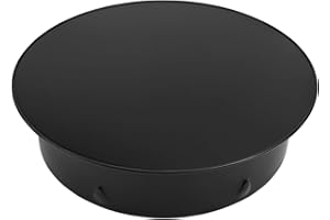 Eawfgtuw Black Chimney Hole Cover, Heat Vent, Pipe Insert Cover, Round Hole Protector, Stainless Steel Stove Pipe Cover Fireplace Flue Cap Protector for Home Heating Ventilation(200mm)