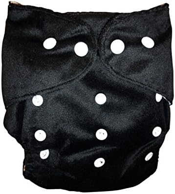 Three Little Imps Minky Colour Range Single Cloth Nappy (inc insert) - Black