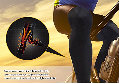 Beinlinge, Yesloo Atmungsaktiv 2 Beinlinge für Sport, Laufen, Radsport usw., Für Herr und Frauen, 2 Stück, Schwarz - 3
