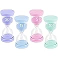 ChicAbode 4 Pcs Sand Timer, Small Hourglass Timer, Visual Timer for Kids, 5mins, 10mins, 15mins, 30mins Sand Clock Timer, for Game, Home, Cooking, Kitchen, Toothbrush, Classroom, Office Decoration