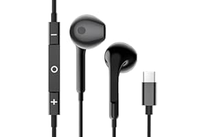 ANYTROX Auriculares USB C, Cascos iPhone 15 con Cable Cascos Estéreo HiFi con Micrófono y Control de Volumen, Auriculares con Cable Tipo C para iPhone 16 15 Pad Pro Google Pixel Samsung Galaxy