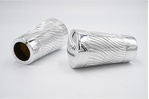 THE POLES & BLINDS OUTLET 28mm Diameter Curtain Pole Finials Ends - Trumpet Design - Chrome - Pack of 2