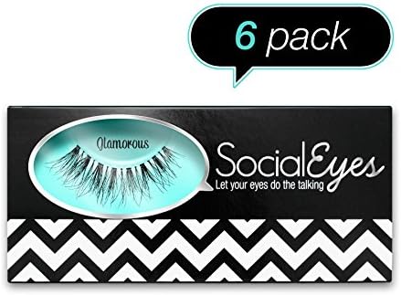 SocialEyes Glamorous Lashes Natural Fake False Eyelashes Eye Lashes 6 Packs
