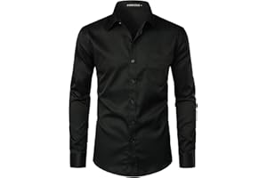 PARKLEES Chemise boutonnée élégante à coupe ajustée, manches longues et poche, style urbain, décontracté ou habillé, pour homme