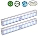 Produktbild 10LED Schranklicht, 3 Licht Modus, mittels USB Kabel geladen werden, mit einem Magnetstreifen installieren, automatischer Nachtlichter mit Bewegungsmelder (2 Pack)